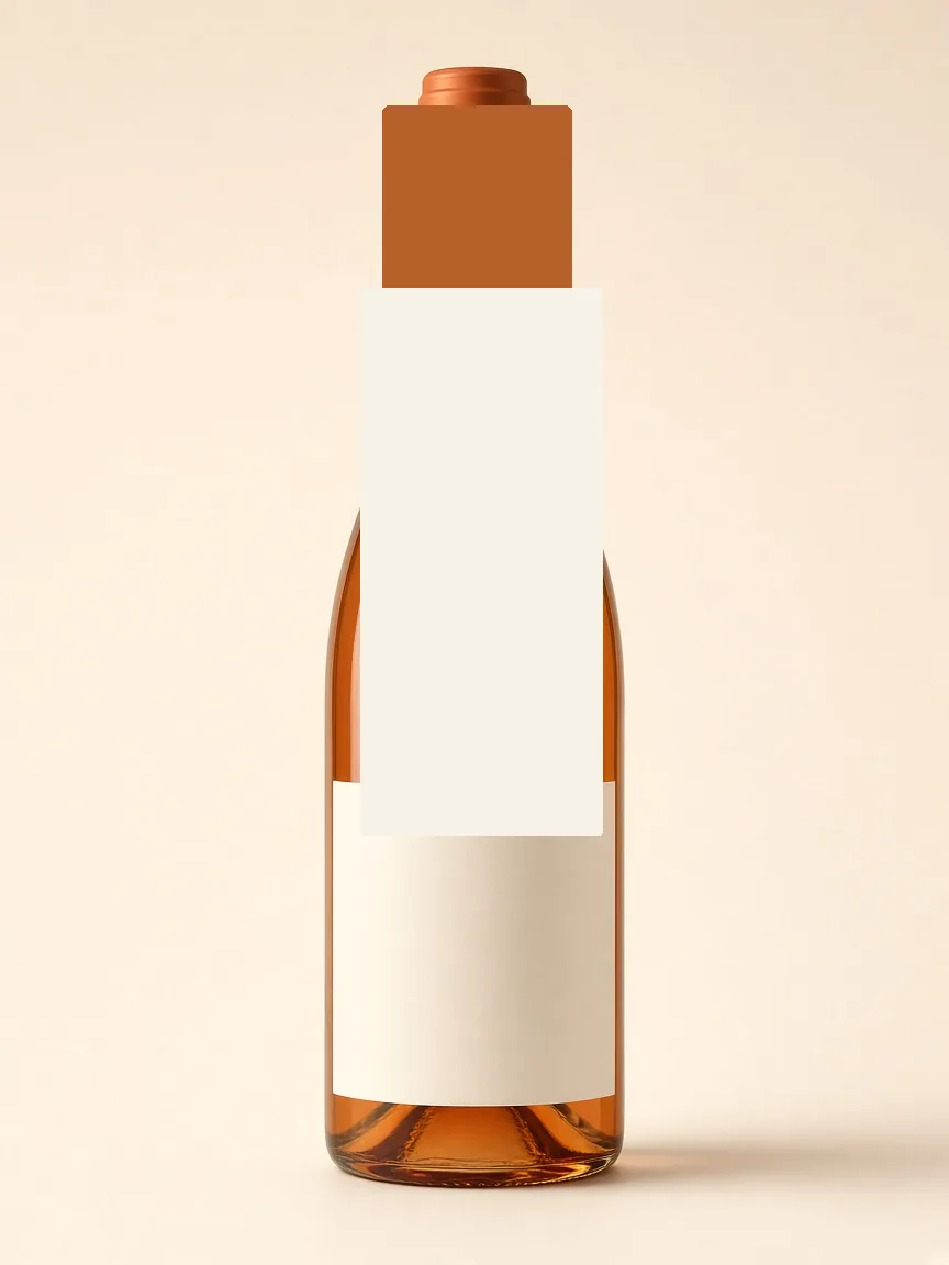 A bottle of copper-amber orange wine from Campania, labeled Klà Orange.